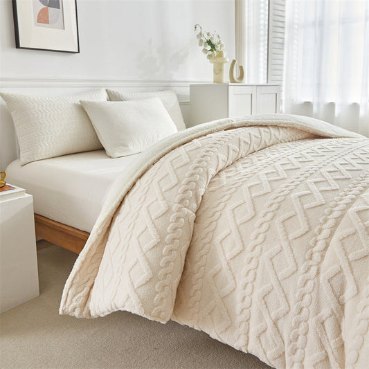 HKM-104019 Coral Flannel Polyester Blanket - Winter Collection, Multiple Sizes and Colors Available