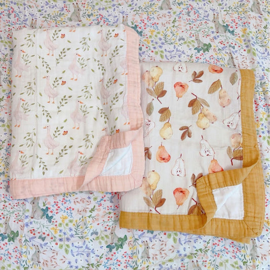 HKM-105171 Bamboo Cotton Four-Layer Summer Blanket for Kids, Fun Animal and Nature Designs, 150 x 200cm