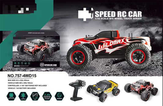 HKM-106003 1/10 Scale 2.4G Electric Four Wheel Drive Off Road Remote Control Car – Big Wheel Truck 40km/h