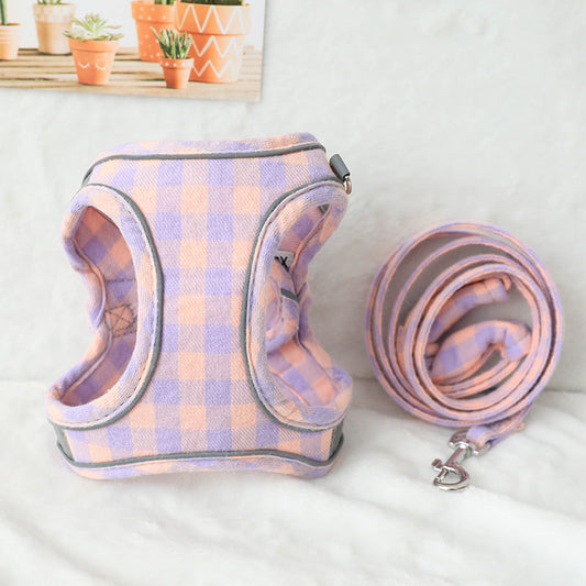 HKM-109651 Stylish Adjustable Vest-Style Chest Harness for Cats in Multiple Colors