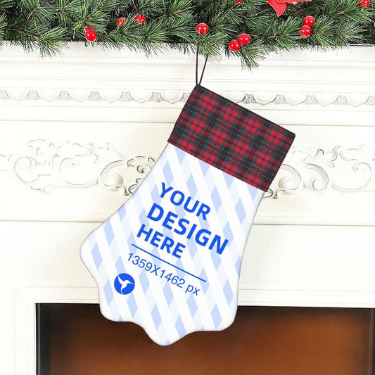 HKM-113043 Vintage Dog Paw Decorative Socks for Holiday Cheer and Festive Decor