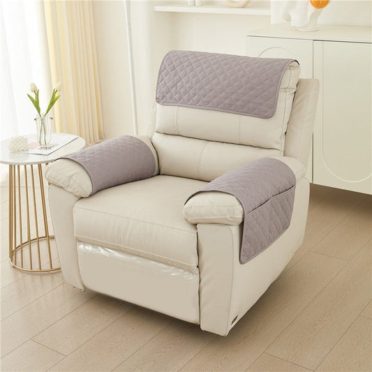 HKM-117267 Sofa Headrest and Armrest Pad Cover Set - Solid Color Polyester Cushions in Multiple Sizes