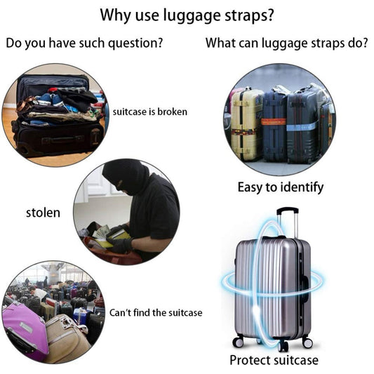 HKM-120851 Adjustable 7-Color Nylon Luggage Strap with Durable POM Buckle for Secure Suitcase Packing