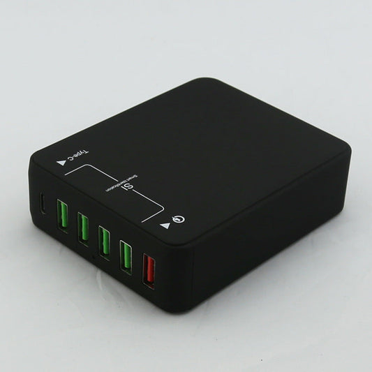 HKM-120851 Multi-Port USB Charger for Mobile Devices - 5V 8000mA, Black