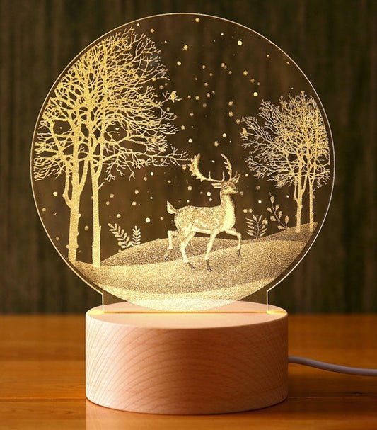 HKM-121427 3D Acrylic Jellyfish Night Light - Modern Minimalist Table Lamp for Bedroom and Gift Use