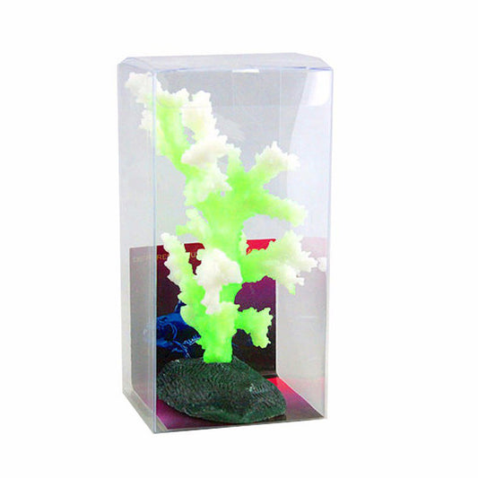 HKM-122643 Artificial Coral Tree - Decorative Plastic Floral Ornament, 14x11x9cm and 7x7x9cm
