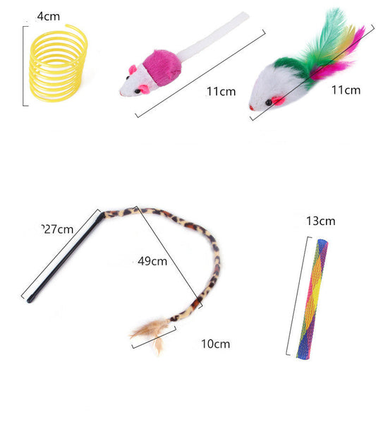 HKM-130707 Cat Toy Set with 22 Fun Assembled Toys and Tunnel for Playful Kittens