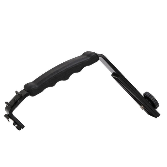 HKM-142483 Heavy Duty L-Shaped Flash Bracket with Dual Shoe Mounts for Mobile Photography Accessories