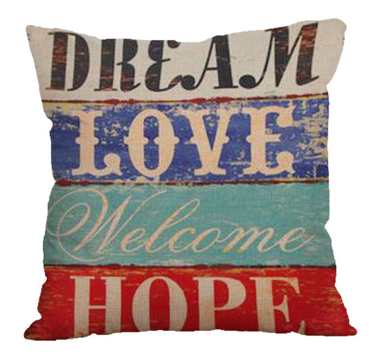 HKM-143187 Vintage Flannel Printed Pillowcase in Various Styles and Colors, 45x45 cm Mixed Material
