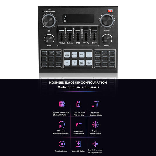 HKM-145235 V9 Mobile Phone Live Sound Card Set with Bluetooth and Dual Channel Support