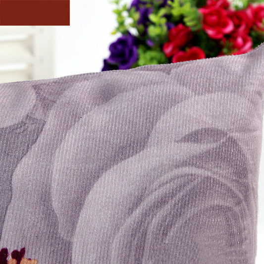 HKM-146899 Peony Printing and Dyeing Classic European Style Pillow Cover - Super Soft Polyester Cotton, 45x45cm, Suitable for Various Spaces