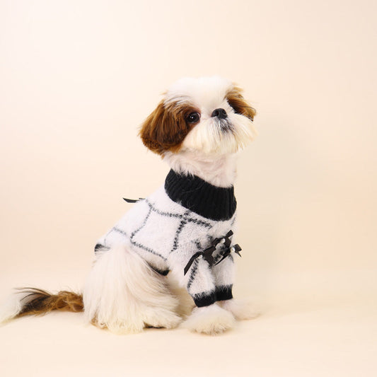 HKM-147091 Stylish Wool Plaid Dog Apparel for Autumn and Winter, Sizes XS-XXL