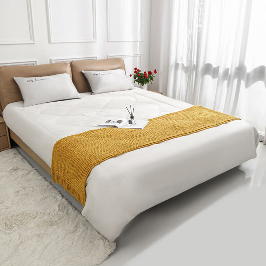 HKM-149139 Pineapple and Bubble Pattern Knitted Bed Runner Blanket for All Seasons – Multiple Sizes and Colors