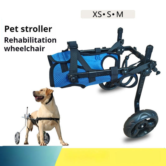 HKM-151635 Blue Disabled Dog Wheelchair for XS, S, and M Size Dogs - Metal Frame