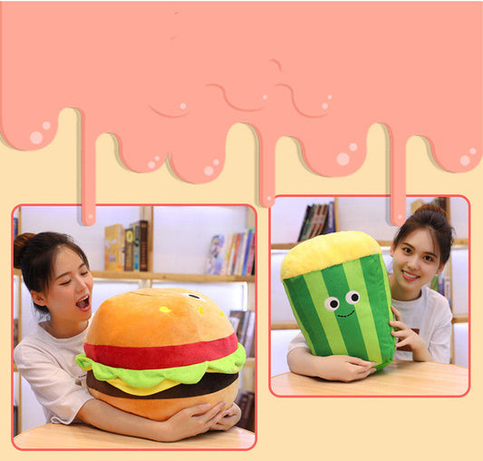 HKM-153811 Cute Cartoon Hamburger Plush Doll - Ideal for Youth Ages 15-35, Filled with Soft PP Cotton
