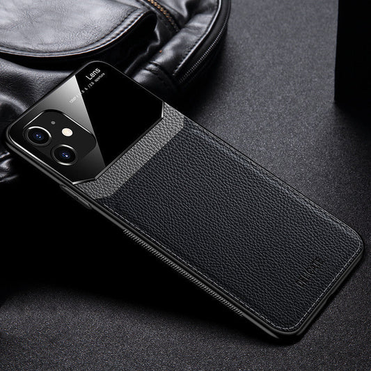 HKM-157139 Sleek Glass Skin Back Cover for Ultimate Protection - PC and Leather Blend