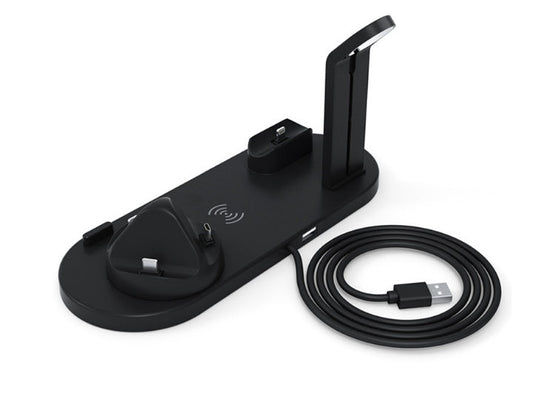 HKM-158291 Three-in-One Desktop Wireless Charger Stand - Compatible with Multiple Devices