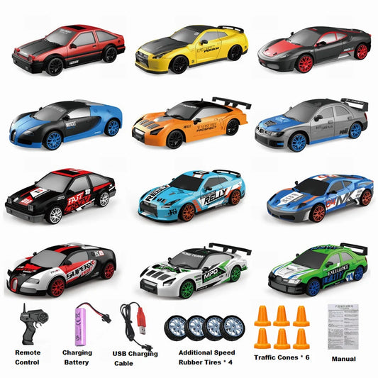 HKM-158611 1:24 Scale RC Mini Drift Car - 4WD Electric Remote Control for Indoor/Outdoor Fun, Ready-to-Go Model