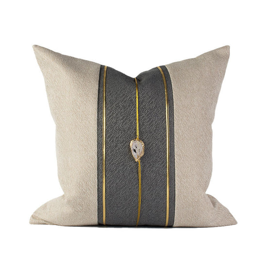 HKM-160147 Solid Color Jacquard Fabric Home Sofa Cushion Pillow Cover 45x45cm & 50x50cm