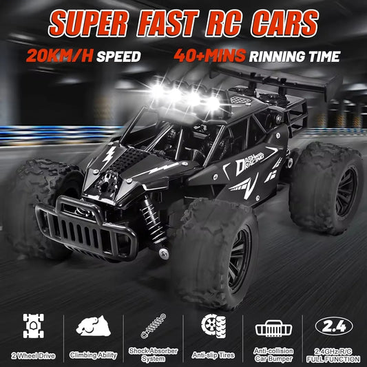 HKM-163603 High-Speed 1:16 Remote Control Car with LED Headlight, 20KM/H – Indoor/Outdoor Use