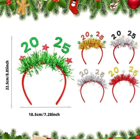 HKM-166547 New Year Headband Set - 5 Pack Sequined Hairbands for Parties and Celebrations