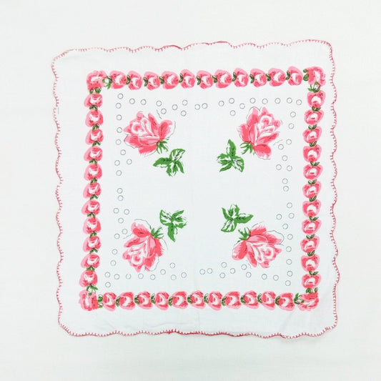HKM-170963 Cotton Handkerchiefs Set with Tooth Edge Print - 20 Pieces, 28x28 cm