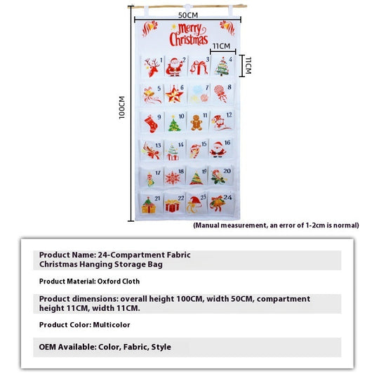 HKM-172499 Christmas Wall-Mounted Storage Bag for Hanging Décor - Versatile Oxford Cloth Design