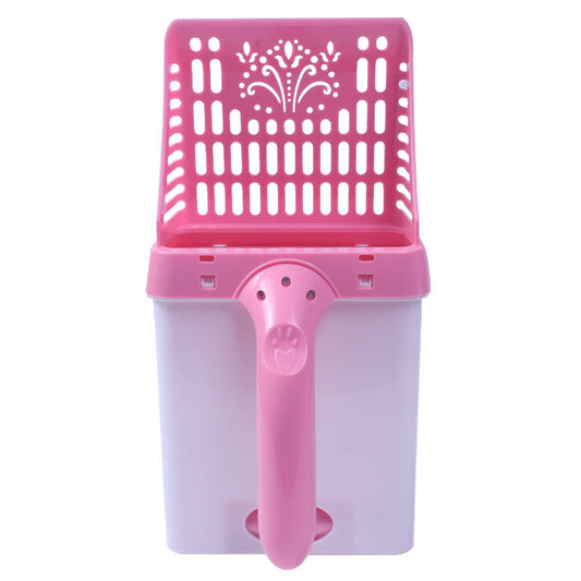 HKM-173715 Detachable Plastic Pet Toilet Scoop with Bucket - Available in Pink, Blue, Green, and Gray