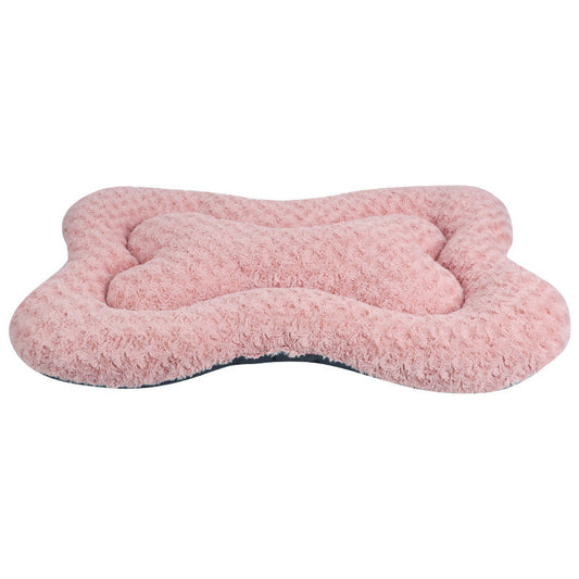 HKM-176915 Universal Rose Pattern Bone Pad for Dogs and Cats - Soft Plush Fabric in Various Colors and Sizes