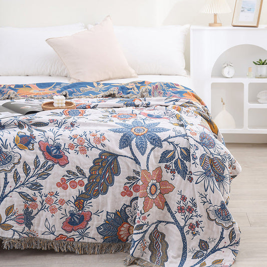 HKM-177299 Cotton Sofa Cover with Floral and Plant Design, 200cm x 230cm