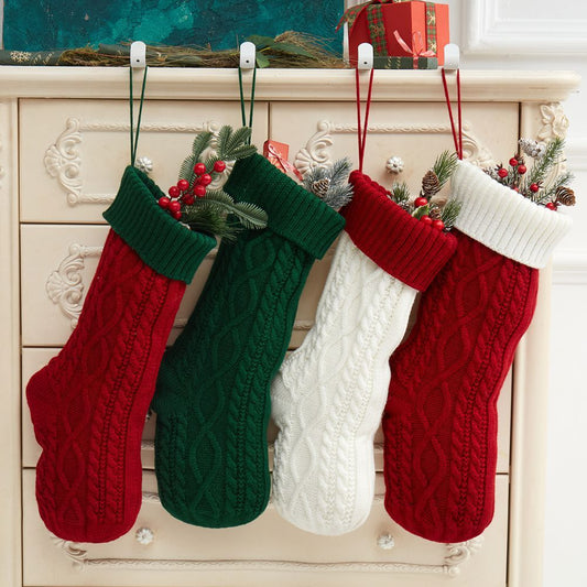HKM-178579 Knitted Christmas Decorations Wool Socks Gift Bag - Multiple Colors Available in 100% Acrylic Fiber