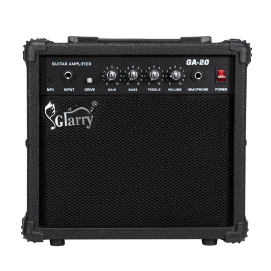 HKM-179155 20W Portable Electric Guitar Amplifier with VOLUME, TREBLE, BASS, and MIDDLE Controls for Easy Sound Adjustment