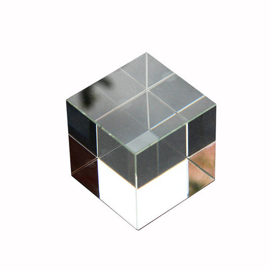 HKM-186131 Transparent K5/K9 Crystal Cube - White Embryo Design Geometry Ornament