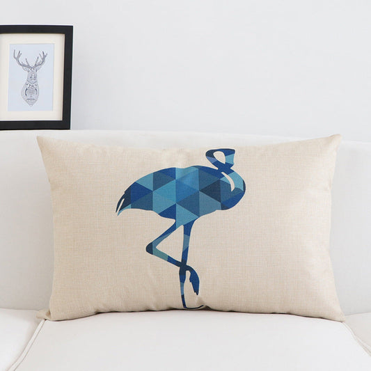 HKM-188627 Long Shape Cotton-Linen Blend Pillow Cover for Office and Car Use - Size 30x50cm