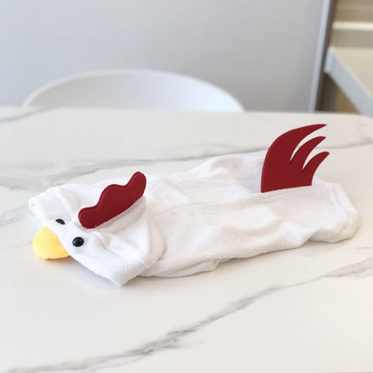 HKM-189075 Cozy Cotton Rooster Style Dog Hoodie Sweater in White