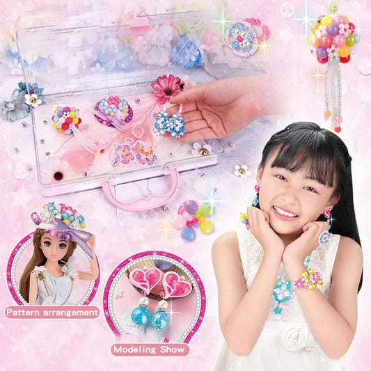 HKM-191059 DIY Bead Jewelry Making Kit for Girls - Colorful Beads for Creative Play and Decoration