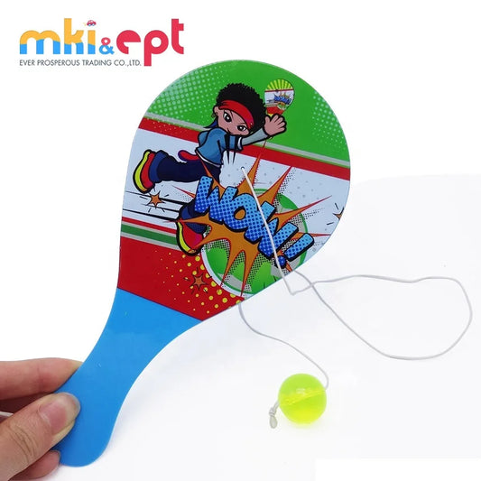 HKM-196051 Kids Beach Paddle Bounce Back Ball - EVA Sports Toy for Ages 2-7, Fun Outdoor Activity