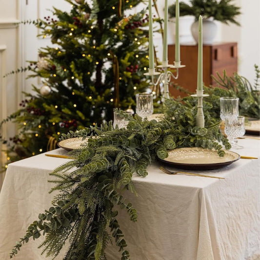 HKM-198675 Eucalyptus Leaves Rattan Flower Arrangement for Christmas and Home Decoration - 1.8m Height