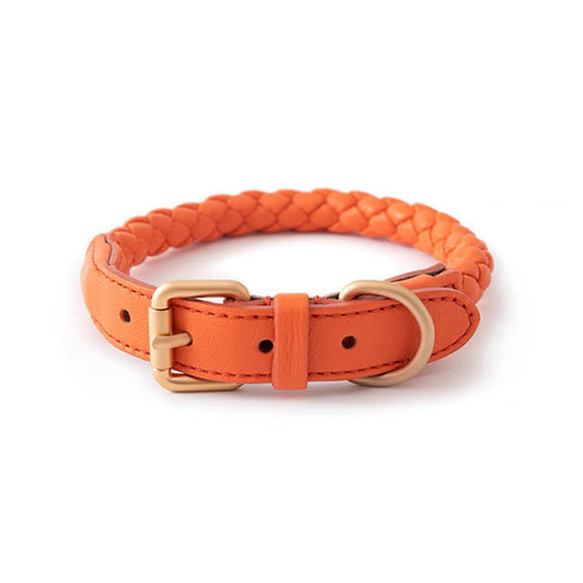 HKM-202003 Durable Leather Dog Collar with Adjustable Sizes and Color Options