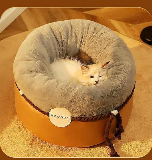 HKM-203859 Closed Solid Color Pet Warm Cat Nest