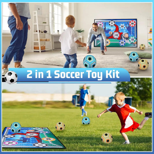 HKM-204115 Kids Indoor Outdoor Soccer Ball Game Set with 2 Soccer Balls and Target