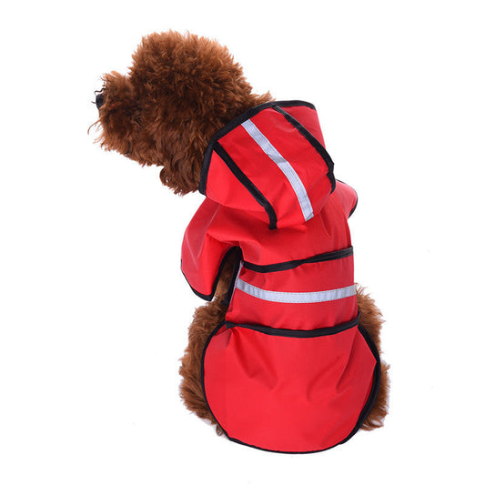 HKM-209939 Waterproof Dog Raincoat Poncho in Multiple Sizes, Durable Polyester Material