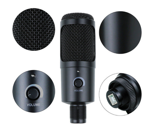 HKM-210771 USB Live Condenser Microphone with Heart-Shaped Pickup Patterns for Home Recording and Musical Instruments