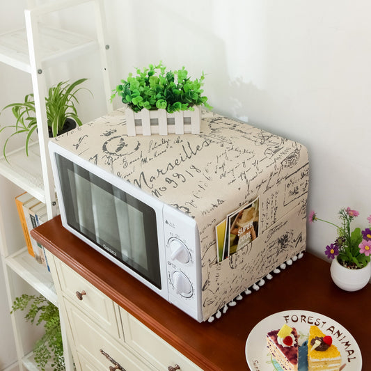 HKM-210835 Microwave Oven Dust Cover - Modern Cotton and Linen Fabric, Rectangular Design, 30*90 cm