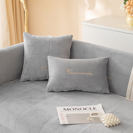 HKM-216723 Stain Resistant Plush Winter Antislip Sofa Cover in Multiple Sizes and Colors