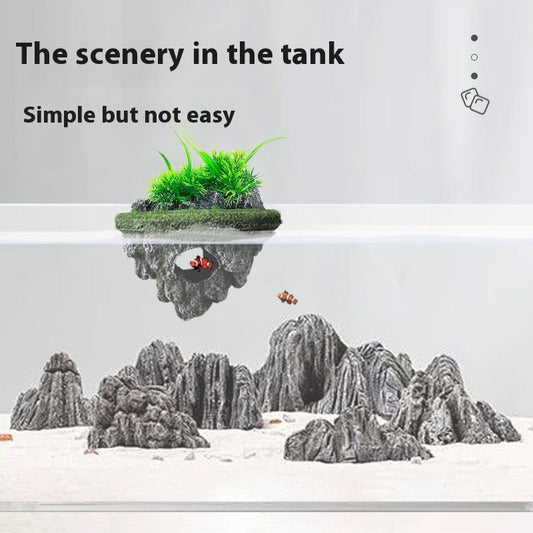 HKM-220947 Floating Resin Island Ornaments for Fish Tank Decoration