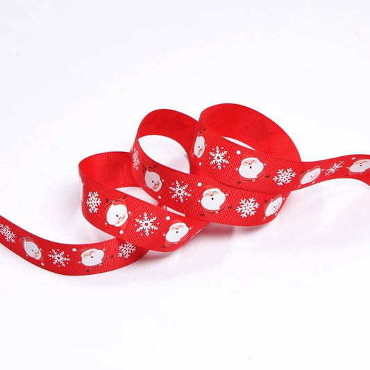 HKM-226643 Polyester Christmas Ribbon for DIY Crafts, Clothing, and Home Decor - 10 or 100 Yards