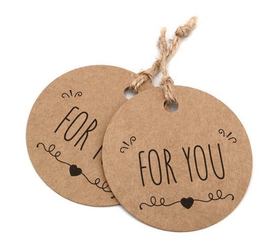 HKM-228307 Kraft Paper Round Labels – 3CM Diameter, Pack of 100