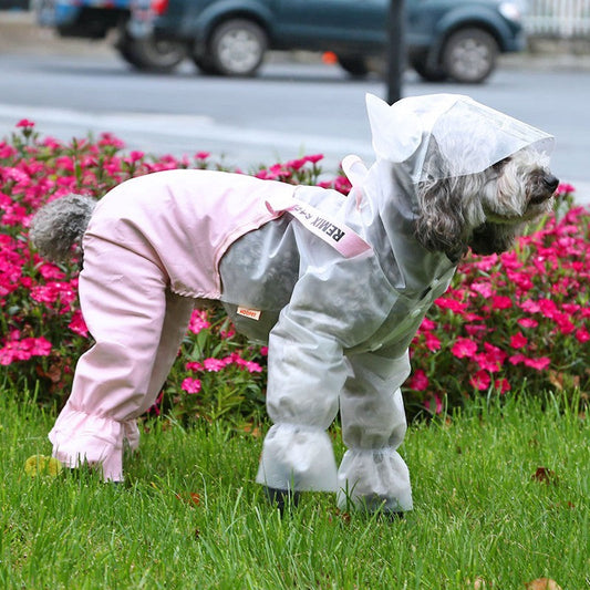 HKM-234387 Splashproof Casual Raincoat with Dog Horn Bib for Pets