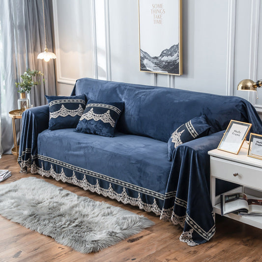 HKM-234771 Plush Sofa Cover in Various Elegant Colors, Soft Polyester Fabric, Multiple Sizes Available